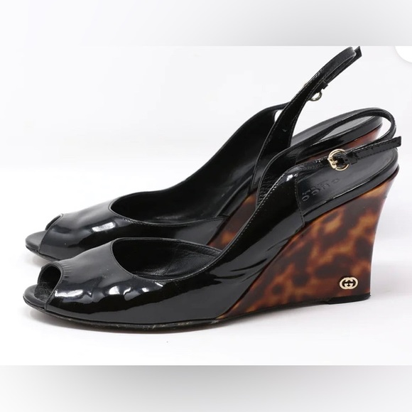 Authentic Gucci tortoise shell wedges - Picture 1 of 8